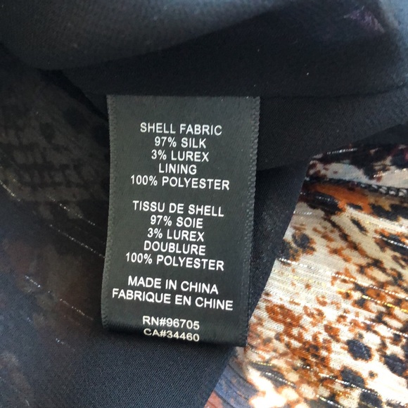 Rebecca Taylor Watercolour Snake V-Neck Top Blouse Size 4 - Picture 9 of 14